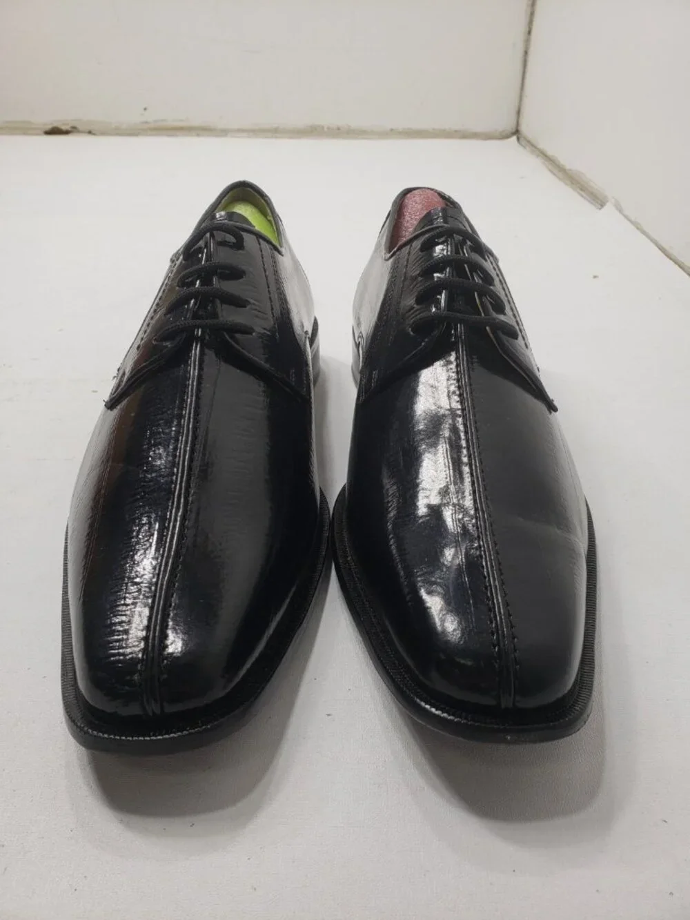 Giorgio Brutini Men's 10 M Black Leather Square Toe Lace Up Dress Shoes 210981